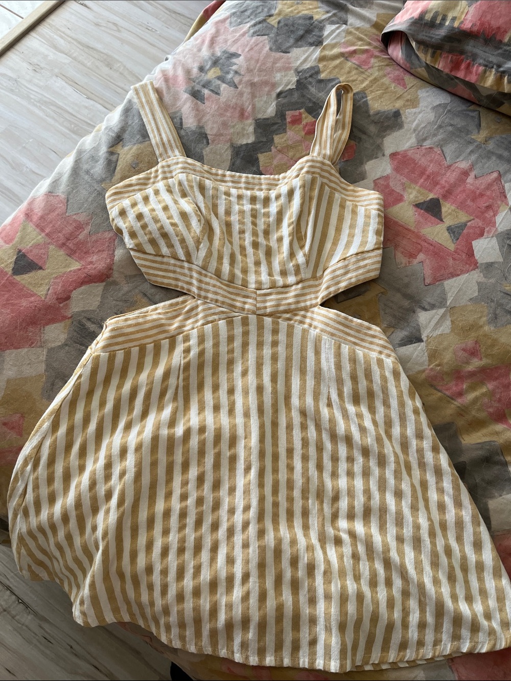 RTR Luana Striped Cutout sundress